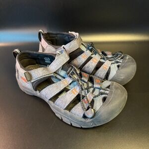 Keen Newport H2 Water Hiking Sandals Gray‎ Orange Adjustable Straps US 4